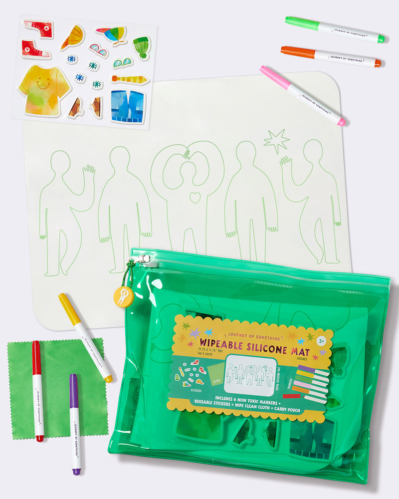 Wipeable Silicone Colouring Mat - Friends Art & Craft Kits Journey of Something