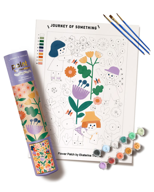 Kids Paint By Numbers Kit - Flower Patch Journey of Something