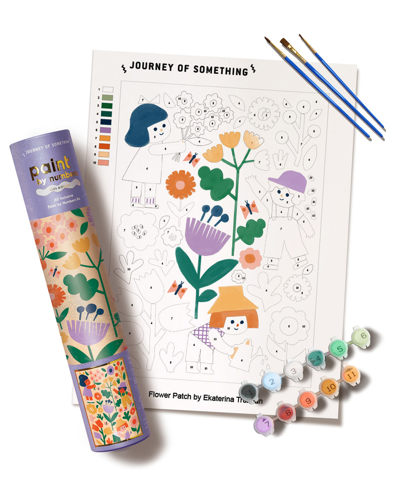 Kids Paint By Numbers Kit - Flower Patch Journey of Something