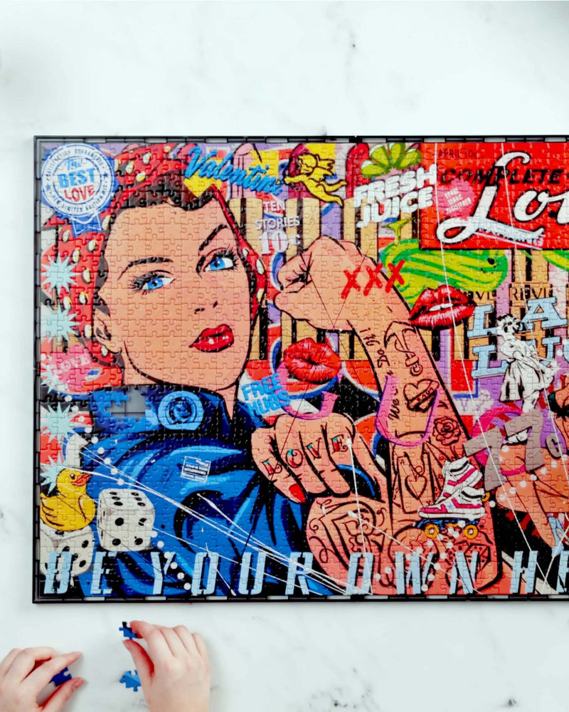 1000 piece puzzle - The Urban Pop Riveter Puzzles Drop Ship