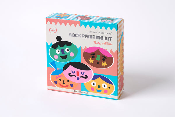 Unleash your inner artist with our Kids' Rock Painting Kit! Use the included star glasses, moustaches, funny noses, crazy hats, and crazy hair to create the coolest faces on 6 smooth rocks. It's a face-painting adventure like no other!