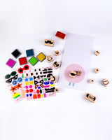 Wooden Stamp Kit - Cool Faces Art & Craft Kits Journey of Something