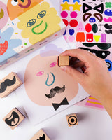 Wooden Stamp Kit - Cool Faces Art & Craft Kits Journey of Something