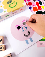 Wooden Stamp Kit - Cool Faces Art & Craft Kits Journey of Something