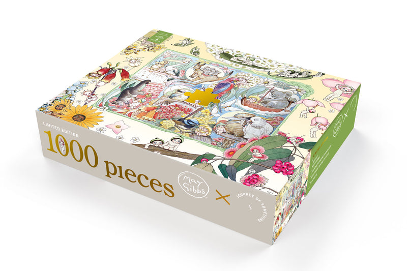 Escape to the whimsical world of May Gibbs with this captivating 1000-piece puzzle.