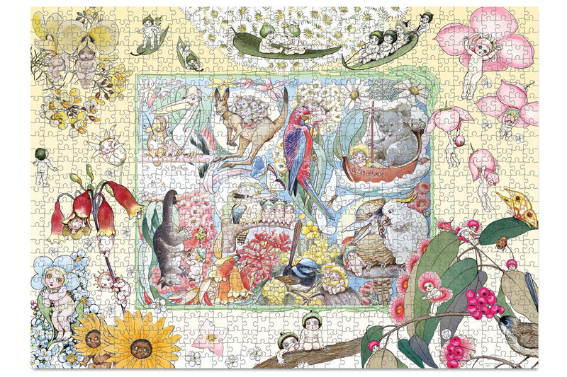 Experience the enchantment of May Gibbs' art with this stunning 1000-piece puzzle.