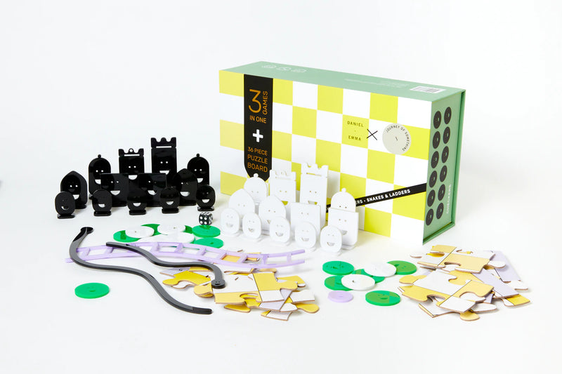 3 in 1 Game Set - Chess, Checkers,  Snakes & Ladders
